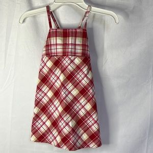 Tan red plaid dress